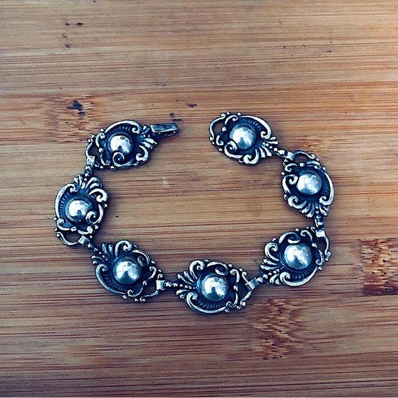 MEXICO Jewelry - $196  Vintage Designer Estate Bracelet  Sterling  Marked TR-114 MBJ 925 MEXICO